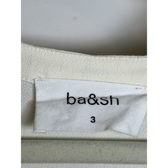 BA&SH PLUME EMBROIDERED Size 3/ Large Boho BLOUSE In Ecru Cream 3/4 Sleeve - Picture 6 of 10